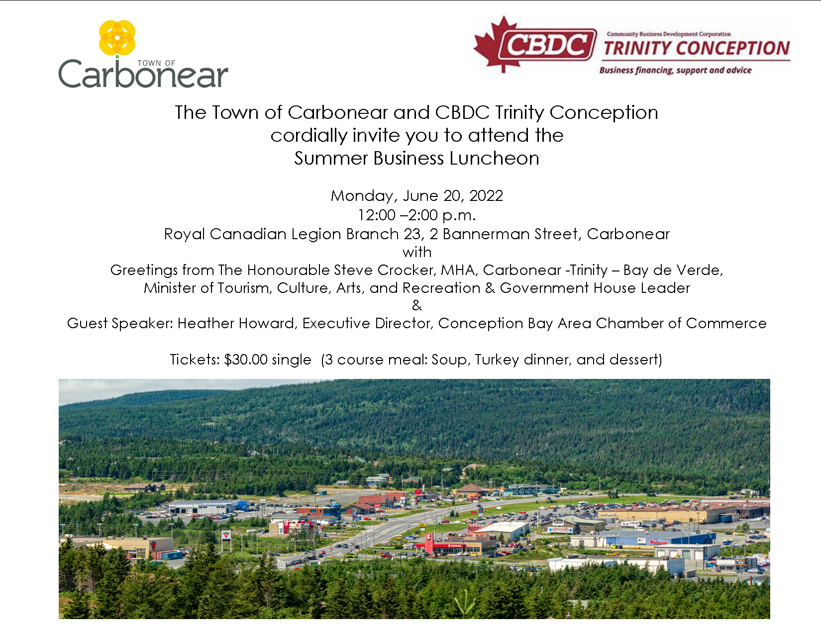 Town of Carbonear and CBDC Trinity Conception Summer Business Luncheon ...